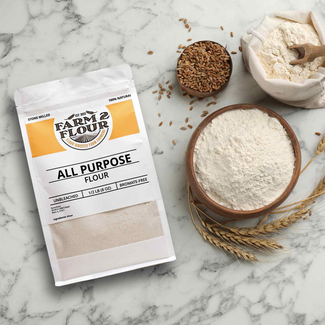 100% Organic All Purpose Flour – Farm2Flour