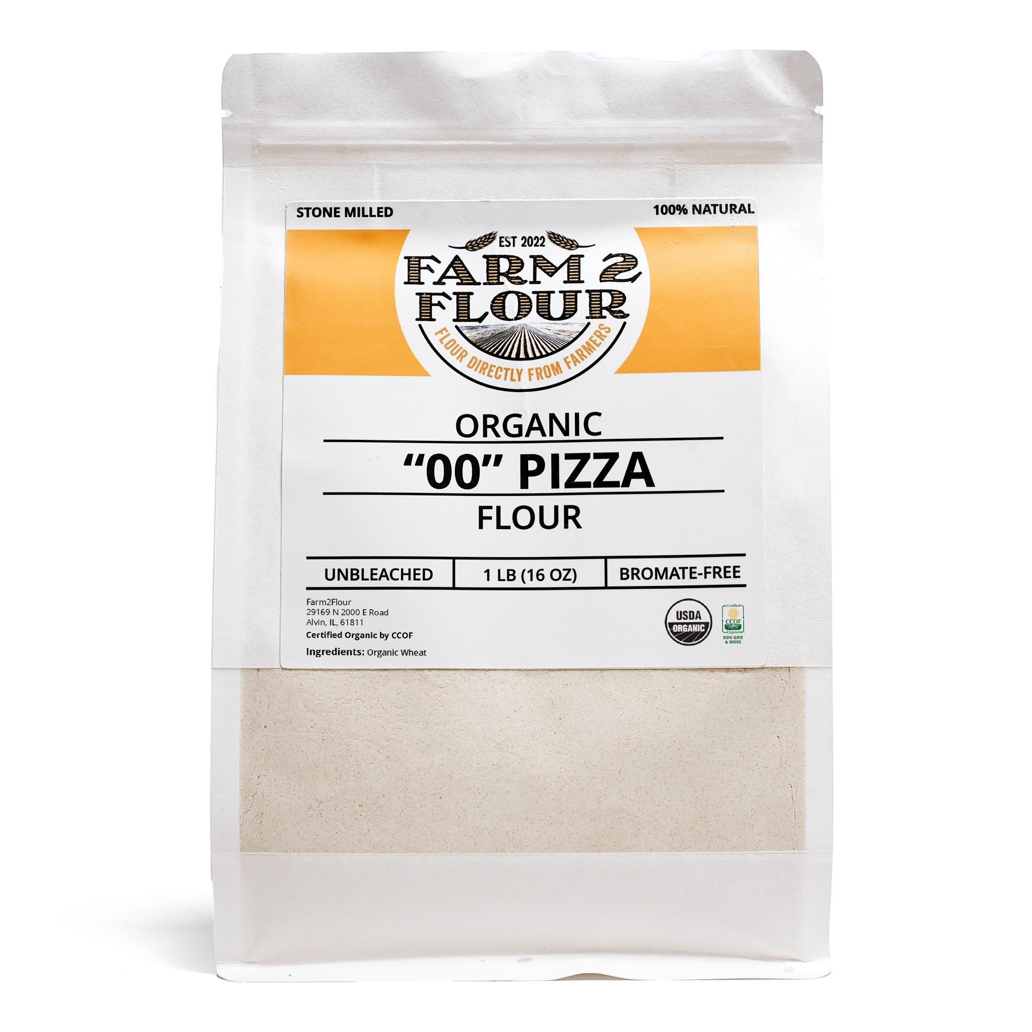 Farm2Flour Organic 00 Pizza Flour Pure Fresh Stone Milled Flour farm2flour-organic-00-pizza-flour-pure-fresh-stone-milled-flour